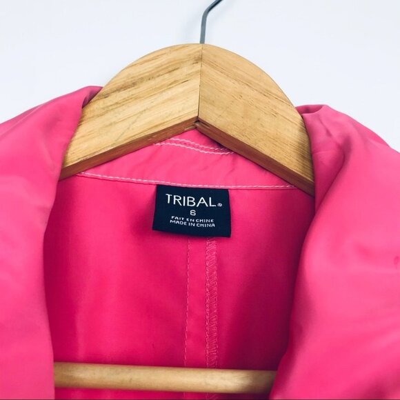 Tribal women Coral  pink Zip-Up Windbreaker jacket - Picture 10 of 14
